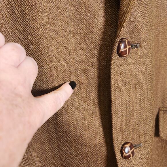 MICHAEL KORS Brown Wool Blazer with Elbow Patches, Size 48L - Picture 6 of 12